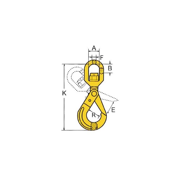 krepezhgroup product Самозаключваща кука въртяща 16 мм, клас 8 image