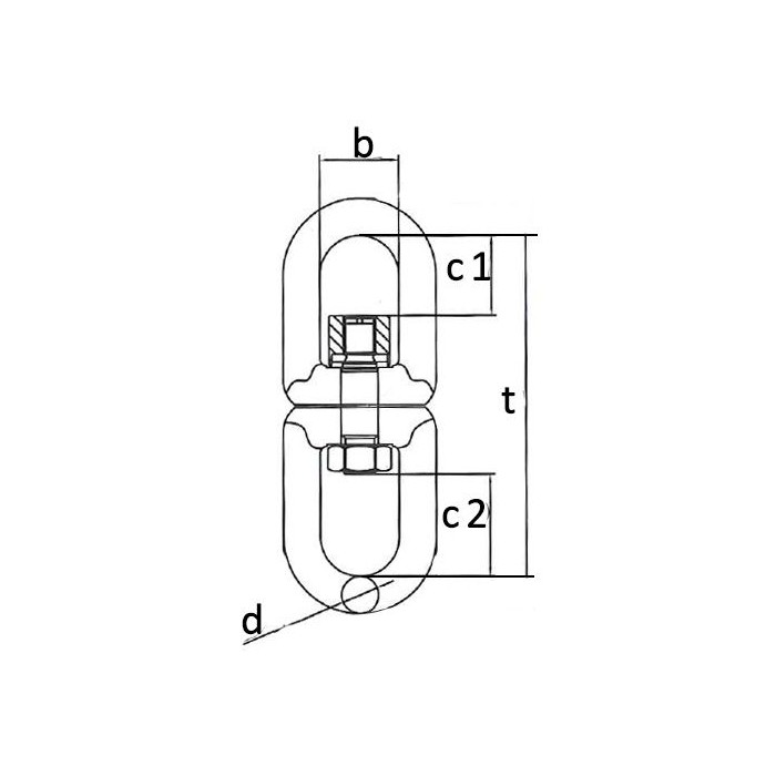 krepezhgroup product Вирбел с лагер, ухо/ухо 13 мм, клас 8 image