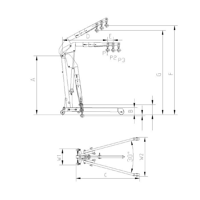 krepezhgroup product Сгъваема греда за повдигане 2000кг image